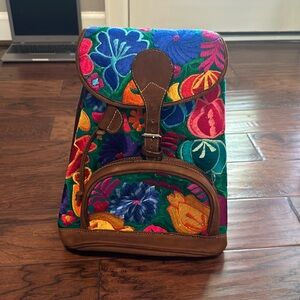 Brand new hand embroidered backpack satchel bag from Belize